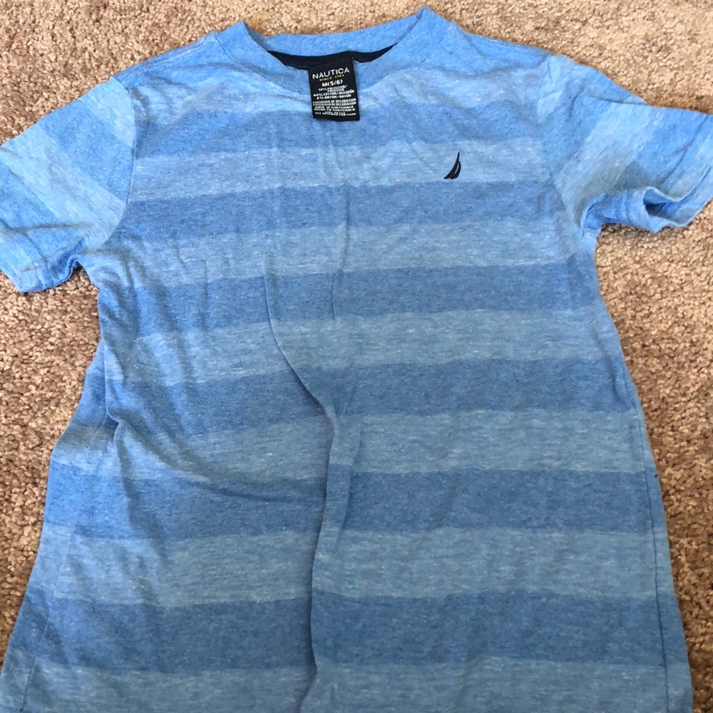 Boys size 5/6 blue striped Nautica T-shirt